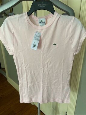 Lacoste Light Pink Short Sleeve Crew Neck Tee Size 8